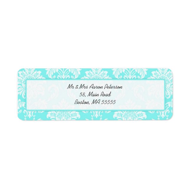 Damask Étiquettes de adresse personnalisables (Devant)