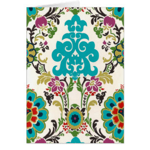 Damask Floral Patterns Plum Turquoise