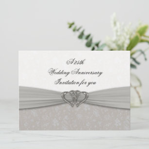 Damask Invitation du 25e anniversaire du Mariage