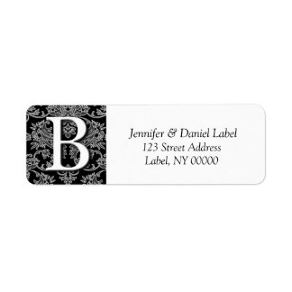 Damask Inviton Monogram Enveloppe Étiquettes