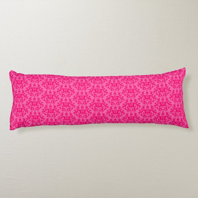 Damask Kangaroo Paws et coeur rose long coussin (Dos)