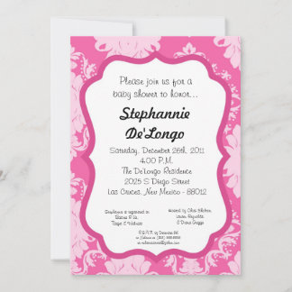 Damask Lace Fancy Elegant Baby Shower Invitations
