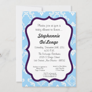 Damask Lace Fancy Elegant Baby Shower Invitations