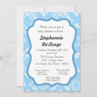 Damask Lace Fancy Elegant Baby Shower Invitations