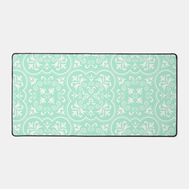 Damask Light Mint Green Designer couleur (Recto)
