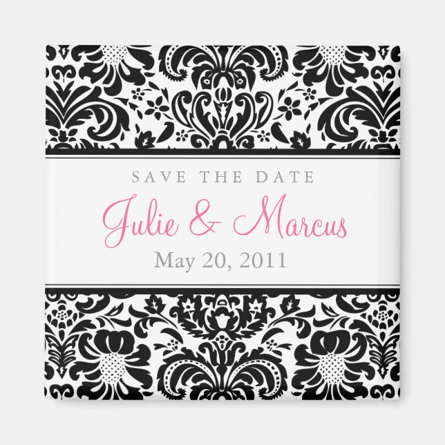 Damask Magnet Réservez la date (Devant)