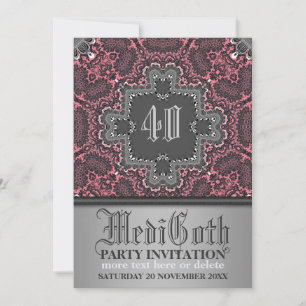 Damask Medieval Gothique Thème Fête Invitation