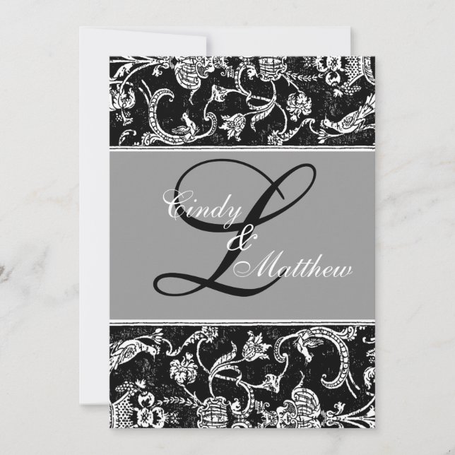 Damask Monogramme Invitation (Devant)