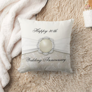 Damask Pearl Mariage Anniversaire Jeu Oreiller