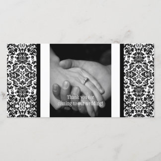 Damask Photo Carte de remerciements