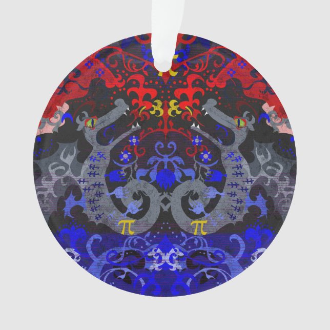 Damask polyamory Dragon dans Poly Pride Flag Color (devant)