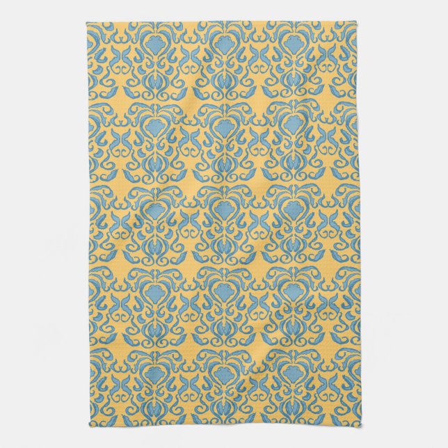 Damask robins oeuf bleu vieux monde serviette de c (Vertical)