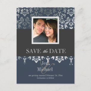 Damask, Save Date Photo cartes postales,