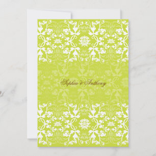 Damask Swils Lace Lime Faire-part de mariage 2