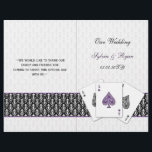 damask Vegas plié violet programme de mariage<br><div class="desc">damask Vegas purple Wedding programme,  vous devrez plier manuellement ces programmes. cliquez sur "clear" sur vous droite si vous voulez supprimer les lignes pliantes sur l'avant et l'arrière ces lignes pliantes sont données pour vous guider qu'aucun de votre texte ne tourne dans l'autre côté. Produits correspondants également disponibles.</div>