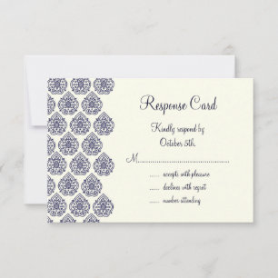 Damask Vintage RSVP (bleu)