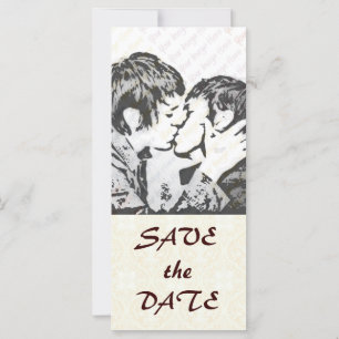 Damask White MARIAGE Sauvegarder la date