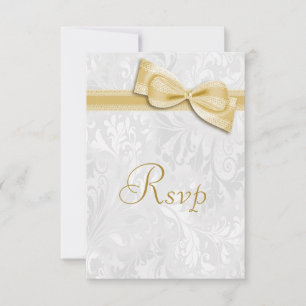 Damassé blanc et RSVP à nœud papillon faux