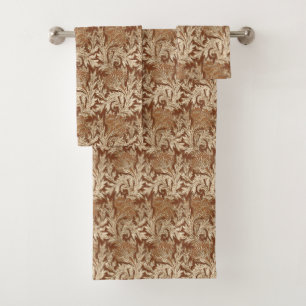 Damassé de fleur, Taupe Tan et crème Jacobean