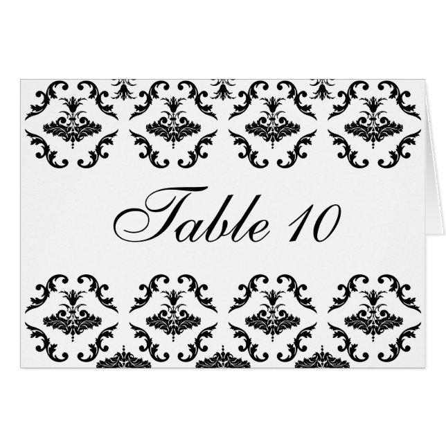 Damassé de noir de nombre de Tableau de mariage (Devant horizontal)