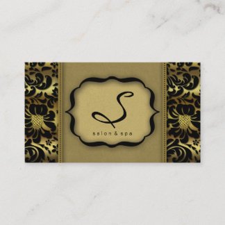 Damassé d'or de carte de visite de spa de salon