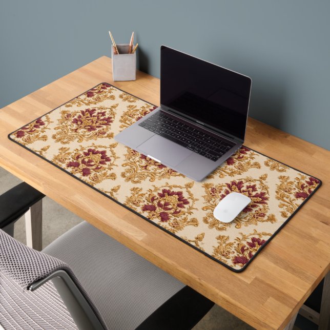 Damassé floral doré ivoire (Bureau 2)
