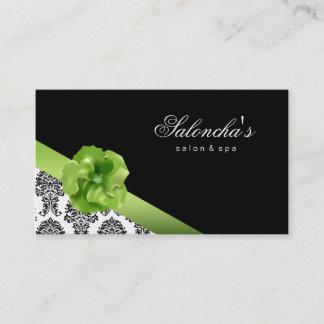 Damassé florale de vert de noir de carte de visite