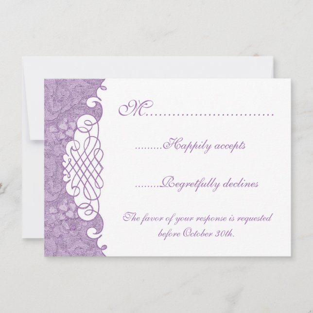 Damassé florale et carte l'épousant violette des (Devant)