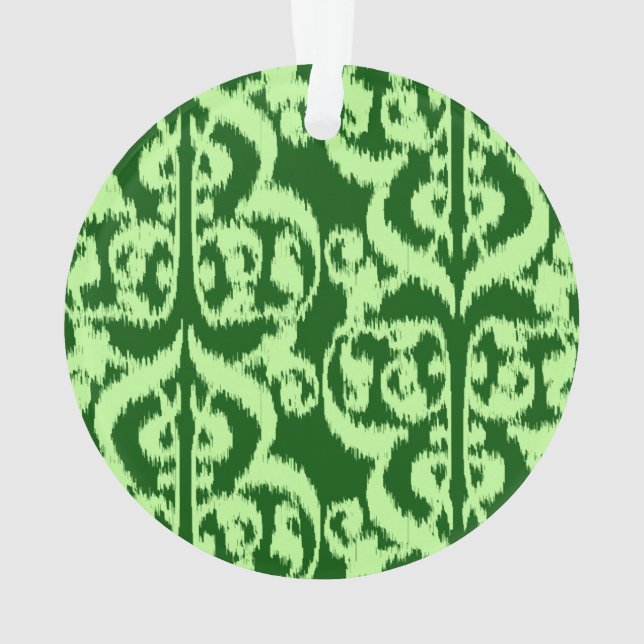 Damassé mauresque Ikat - pin et vert menthe (dos)
