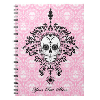 Damassé morte - carnet fait sur commande de crâne