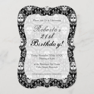 Damassé morte - invitations chics de coutume de