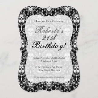 Damassé morte - invitations chics de coutume de
