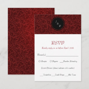 Damassé rouge - Invitation de réception