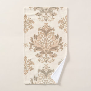 Damassé vintage élégant beige maison de campagne f