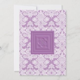 Damassé violette et faire-part de mariage croisé