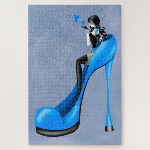 Dame à la mode à Stiletto Jigsaw Puzzle