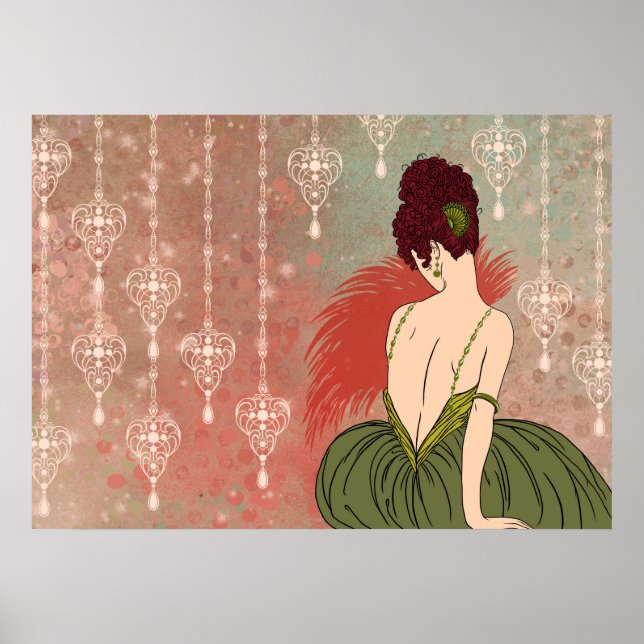 Dame Art déco avec bijoux - BIANCA : Automne antiq (Devant)