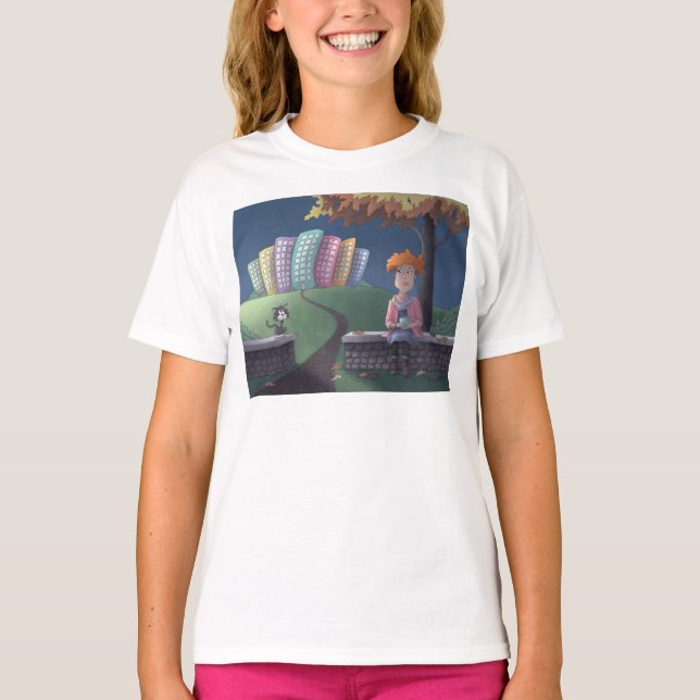 Dame au chat dans le parc T-Shirt (Devant)