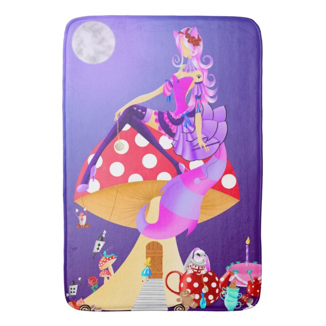 Dame au chat Tapis de bain au clair de lune (devant Vertical)