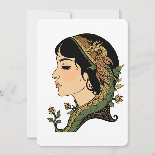 : Dame aux cheveux de dragon – Greeti florale fant (Devant)