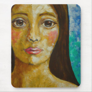 DAME avec le GRAND TAPIS DE SOURIS de YEUX