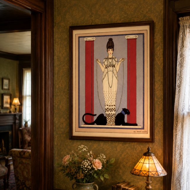 Dame avec style Art Déco vintage panthère (Créateur téléchargé)