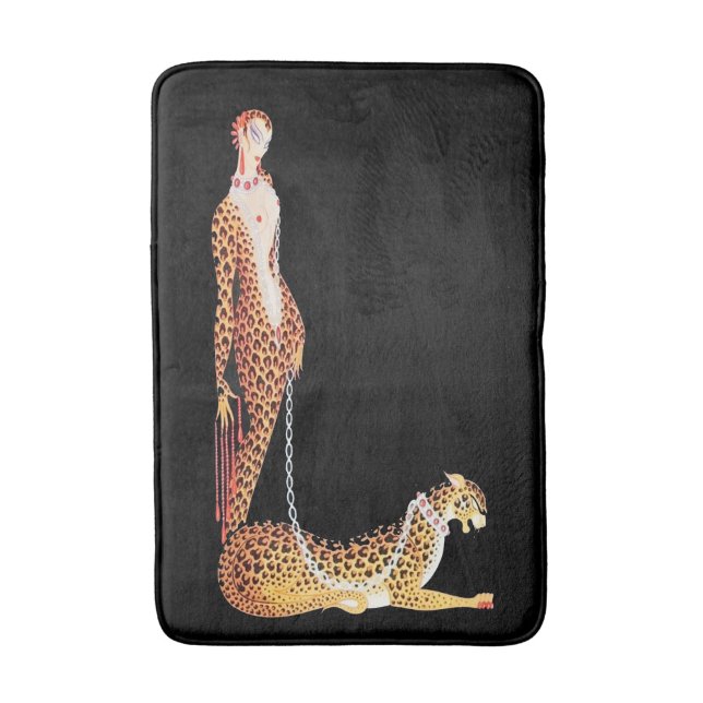 Dame avec un Tapis de Bain Léopard (Devant (Vertical))