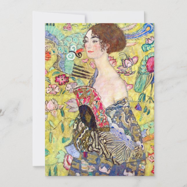 Dame avec ventilateur par Gustav Klimt, Japonisme  (Devant)