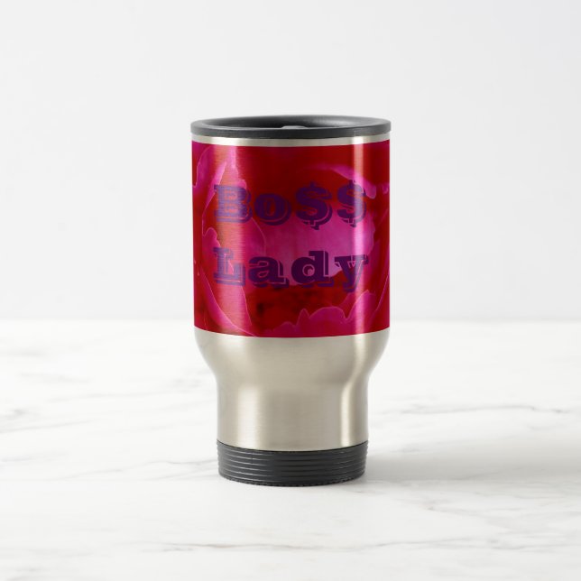 Dame Bo$$, Tasse de Voyage avec Fleur Rose (Centre)