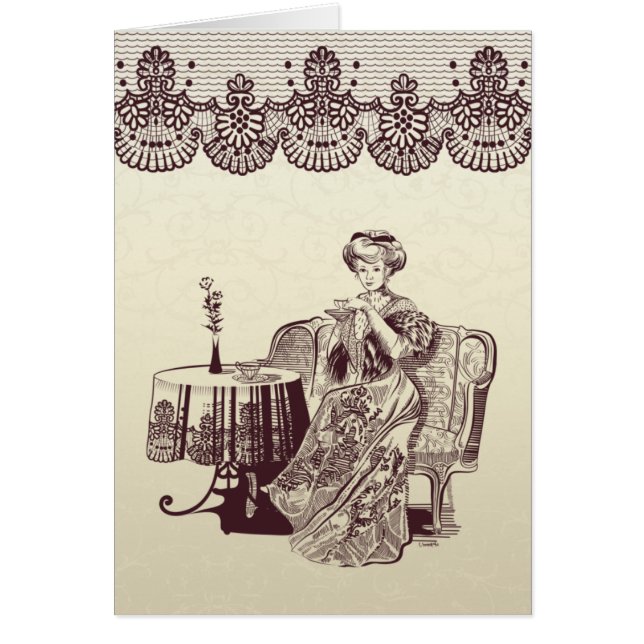dame boit du thé (Devant)
