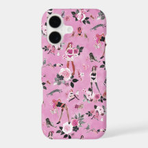 DAME CHAT FLORAL Rose Chaud