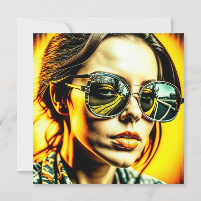 Dame cool dans des lunettes de soleil reflet d'une (Devant)