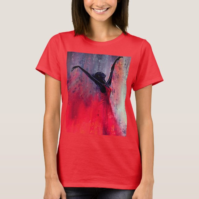 Dame dansante en T-shirt rouge (Devant)
