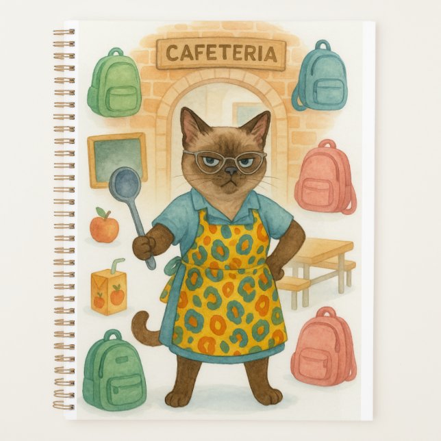 Dame de cantine servant de la nourriture à l'école (Devant)